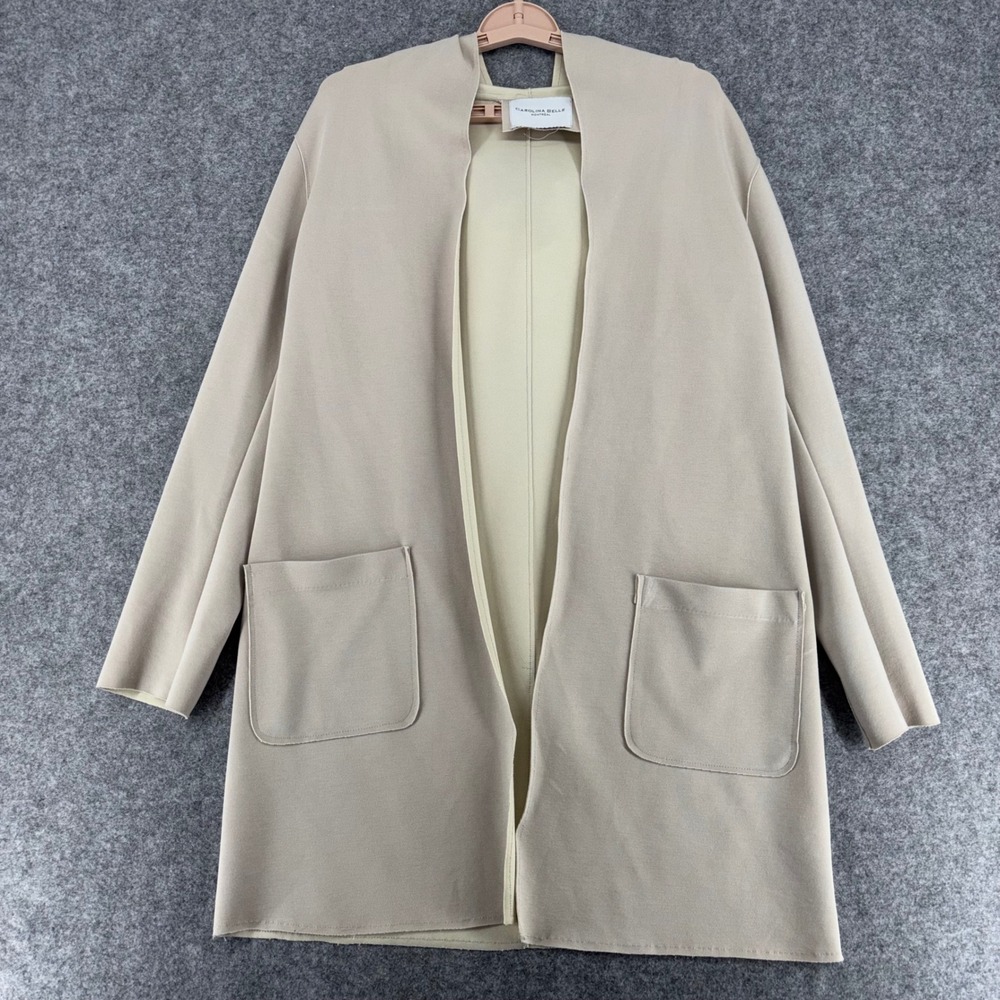 Carolina Belle Montreal Beige Open Front Cardigan Jacket V2107 Womens L